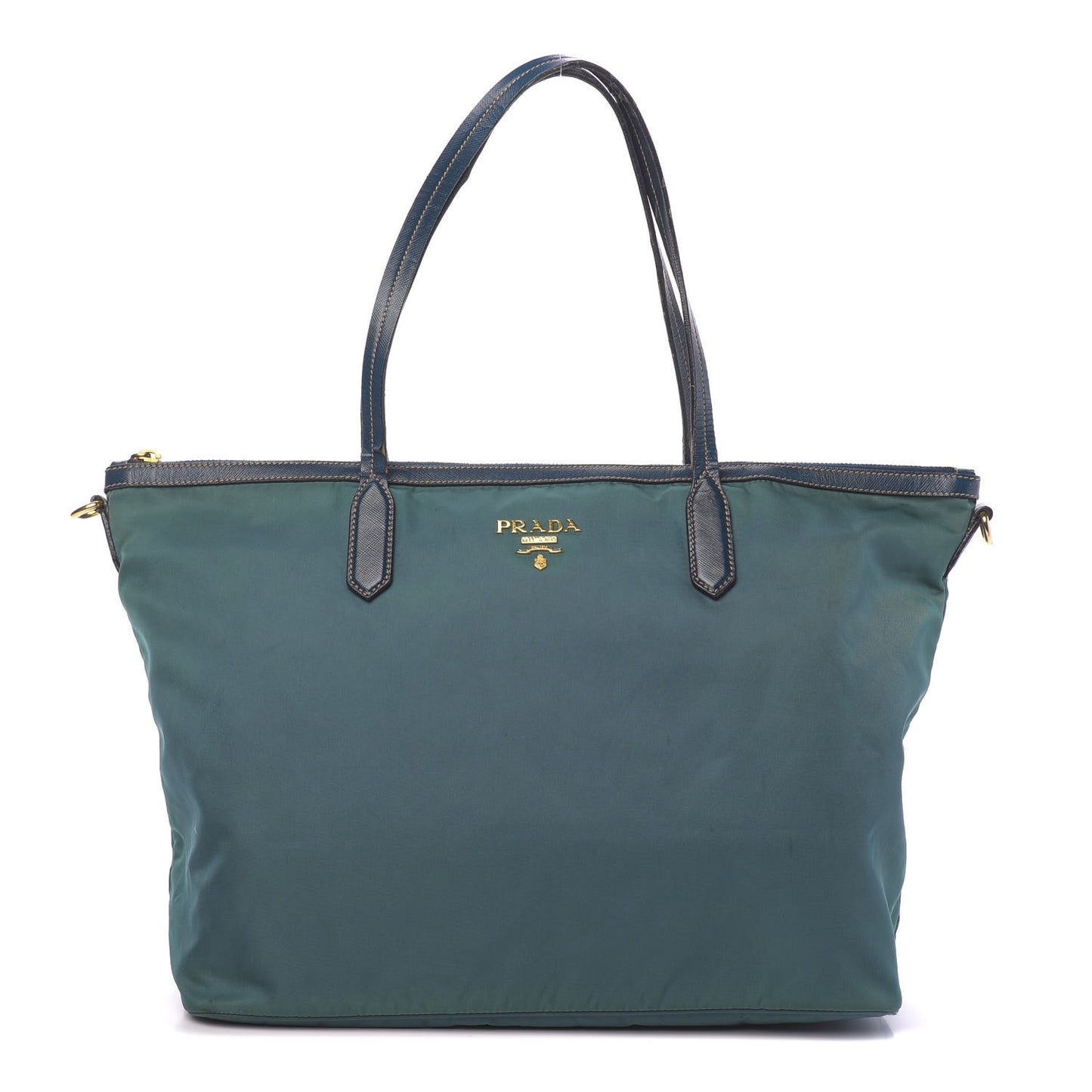 Saffiano Tessuto Nylon Tote Petrolio