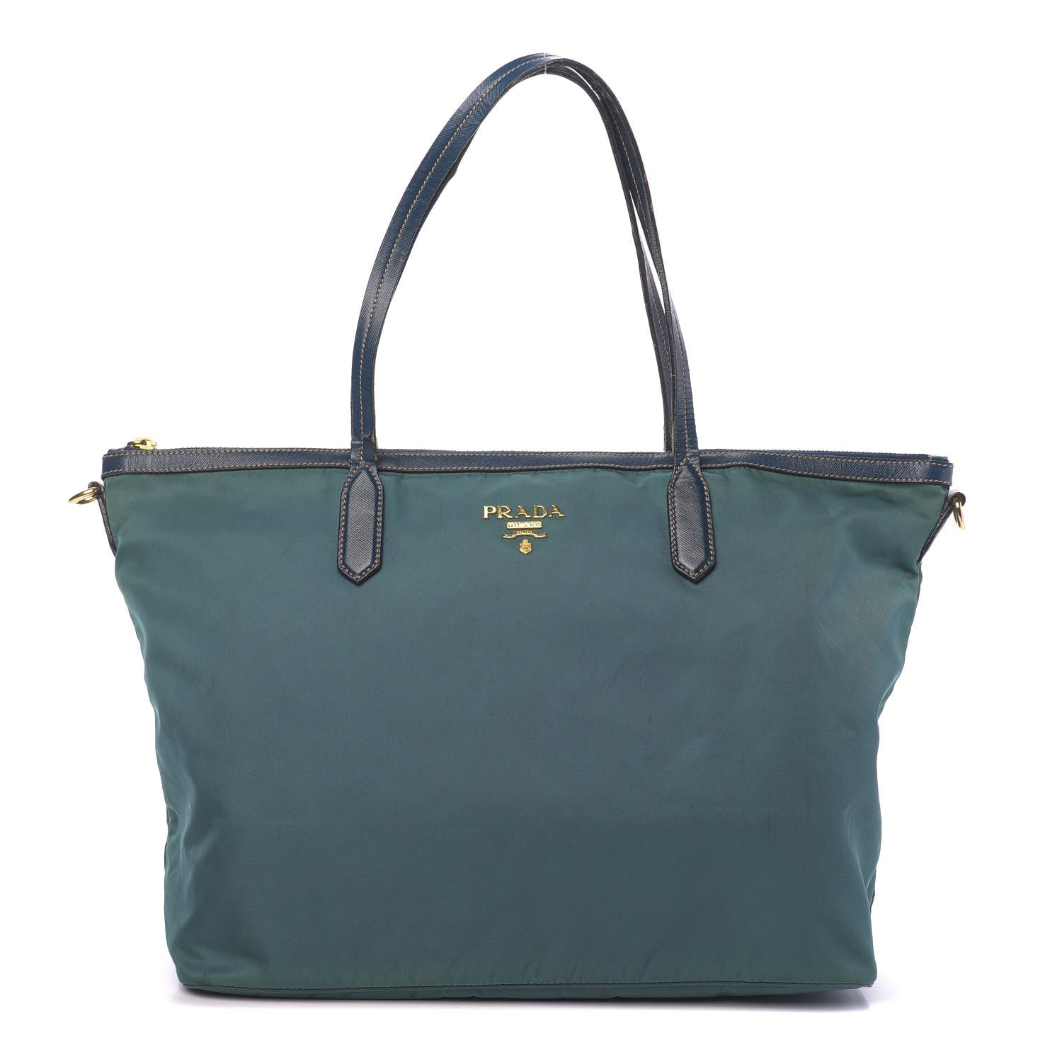 Prada Saffiano Tessuto Nylon Tote Petrolio 1 of 14