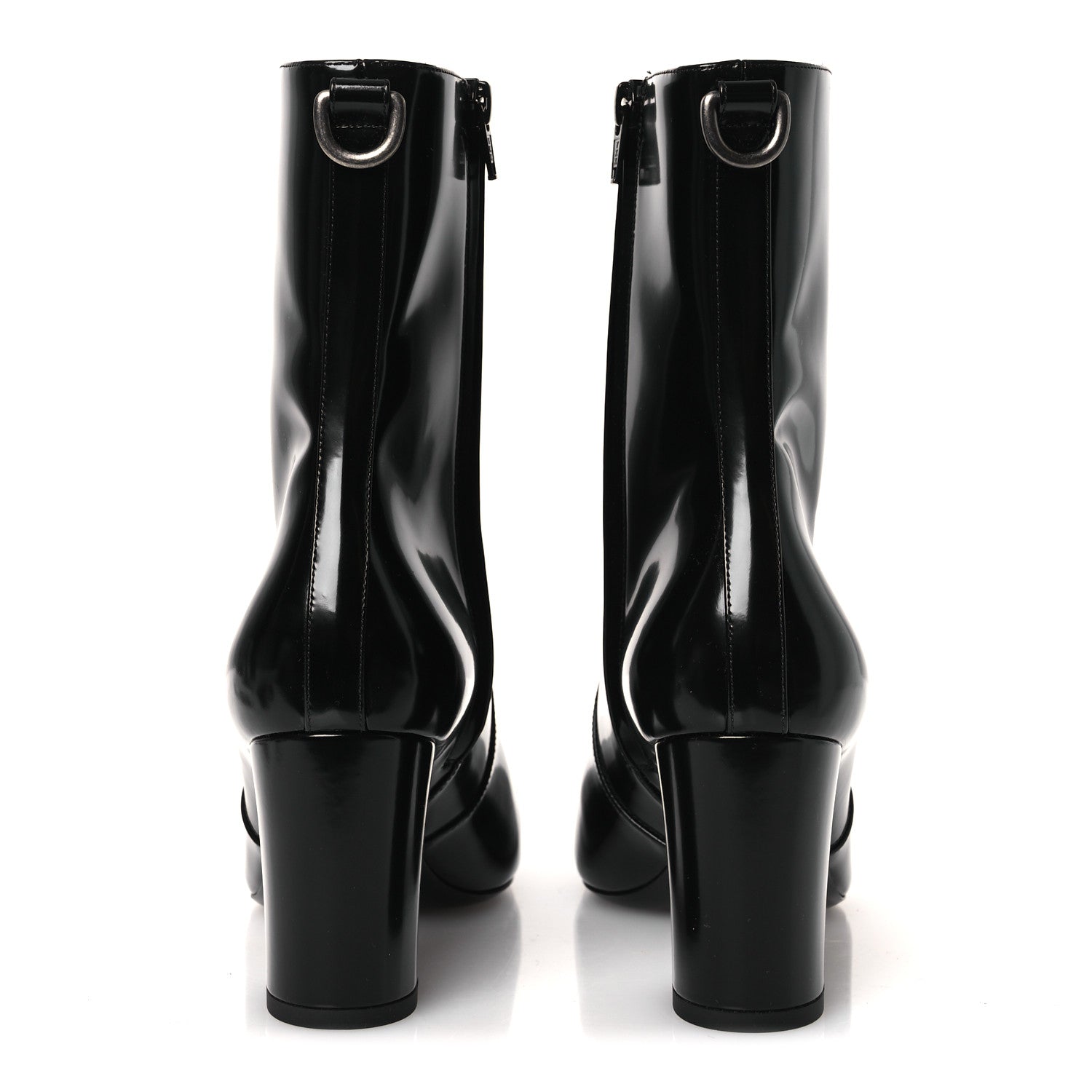 Saint Laurent Vitello Marilyn Betty 70 Ankle Zip Boots 38.5 Black 6 of 10
