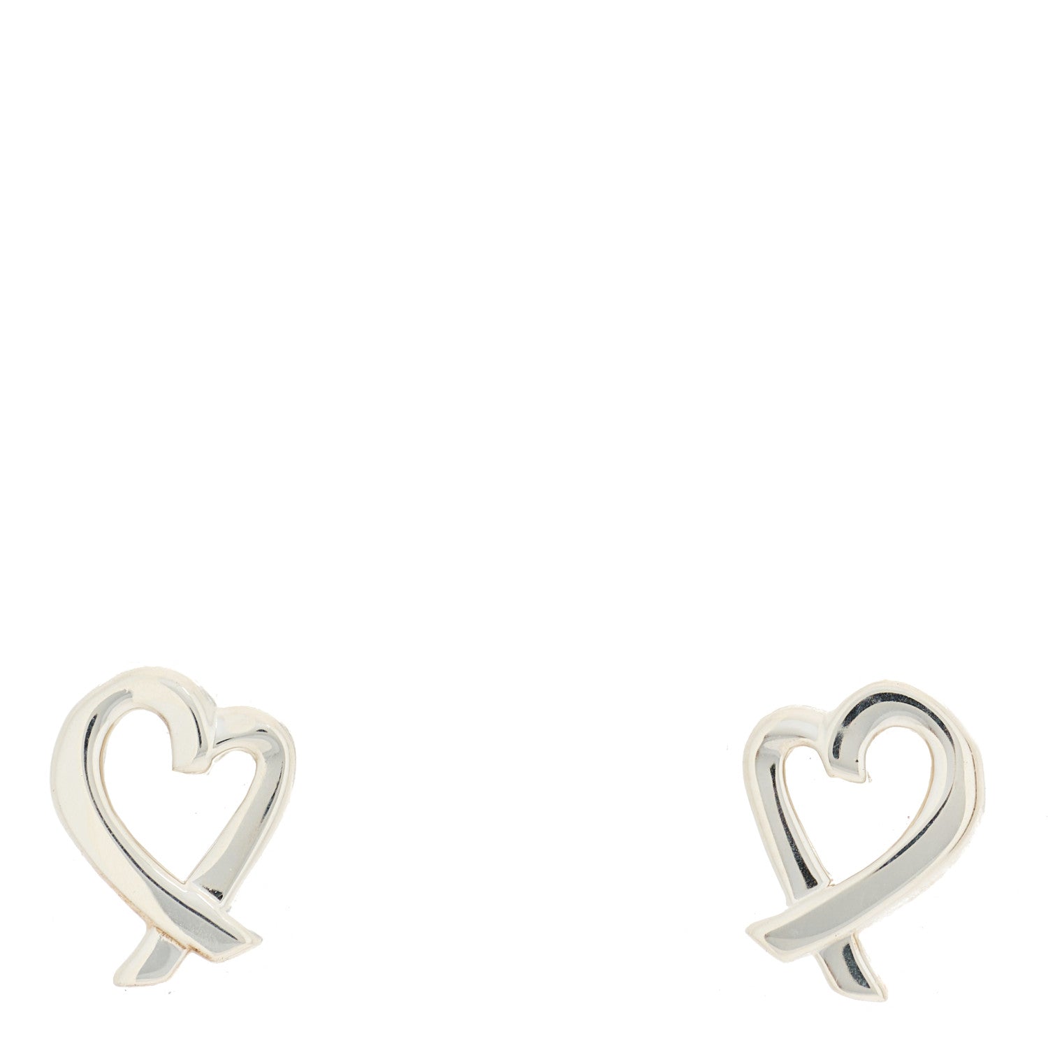 Tiffany Sterling Silver Mini Paloma Picasso Loving Heart Earrings 1 of 4