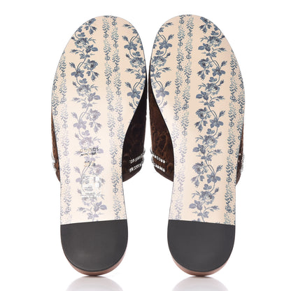 Gucci Velvet GG Monogram Crystal Womens Slippers 39.5 Brown Vintage Cocoa 5 of 8
