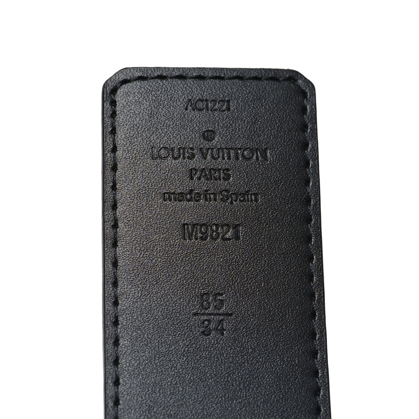 Calfskin Monogram 40mm LV Initiales Reversible Belt 85 34 Black
