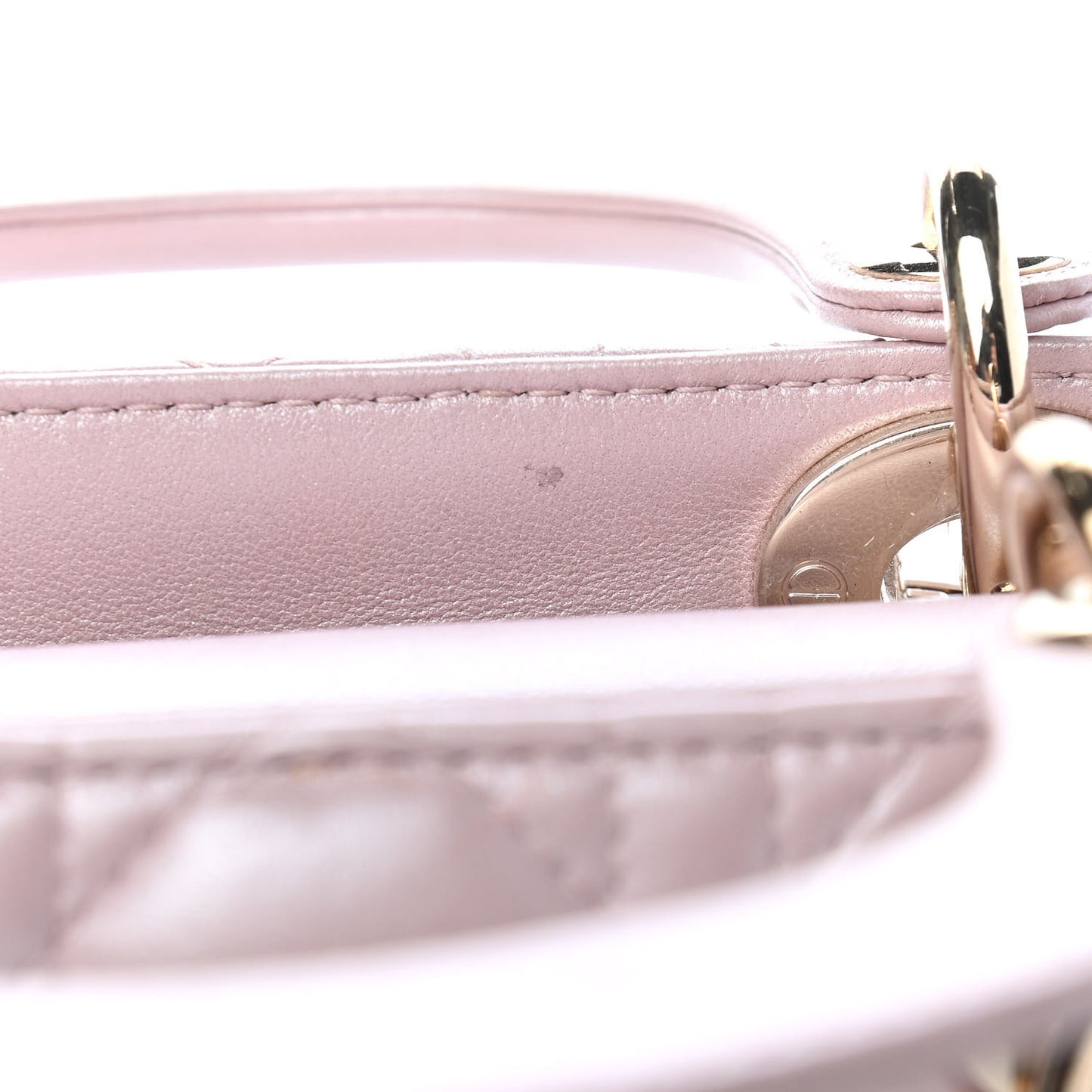 Metallic Lambskin Cannage Mini Lady Dior Lotus