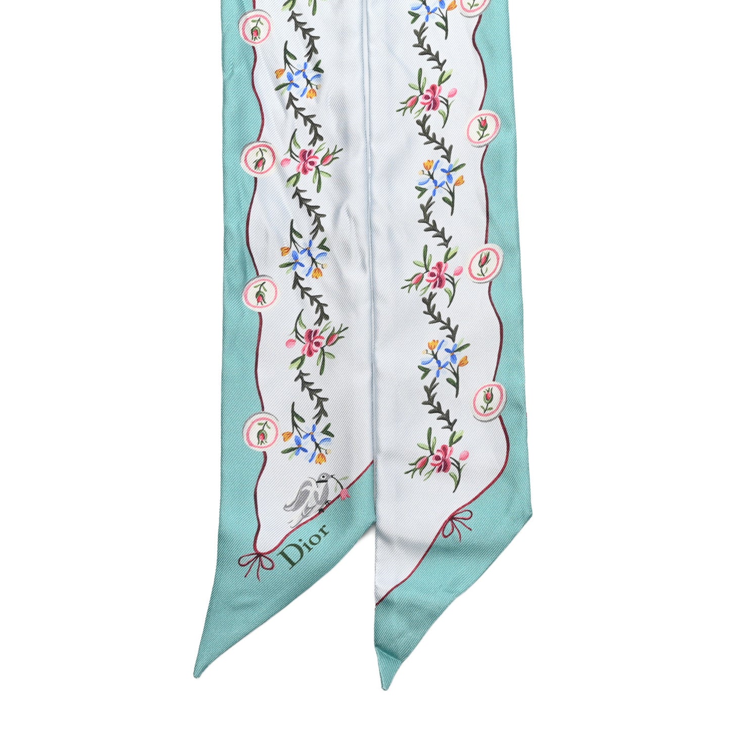 Silk Dioramour Revolution Flowers Mitzah Scarf Blue Multicolor