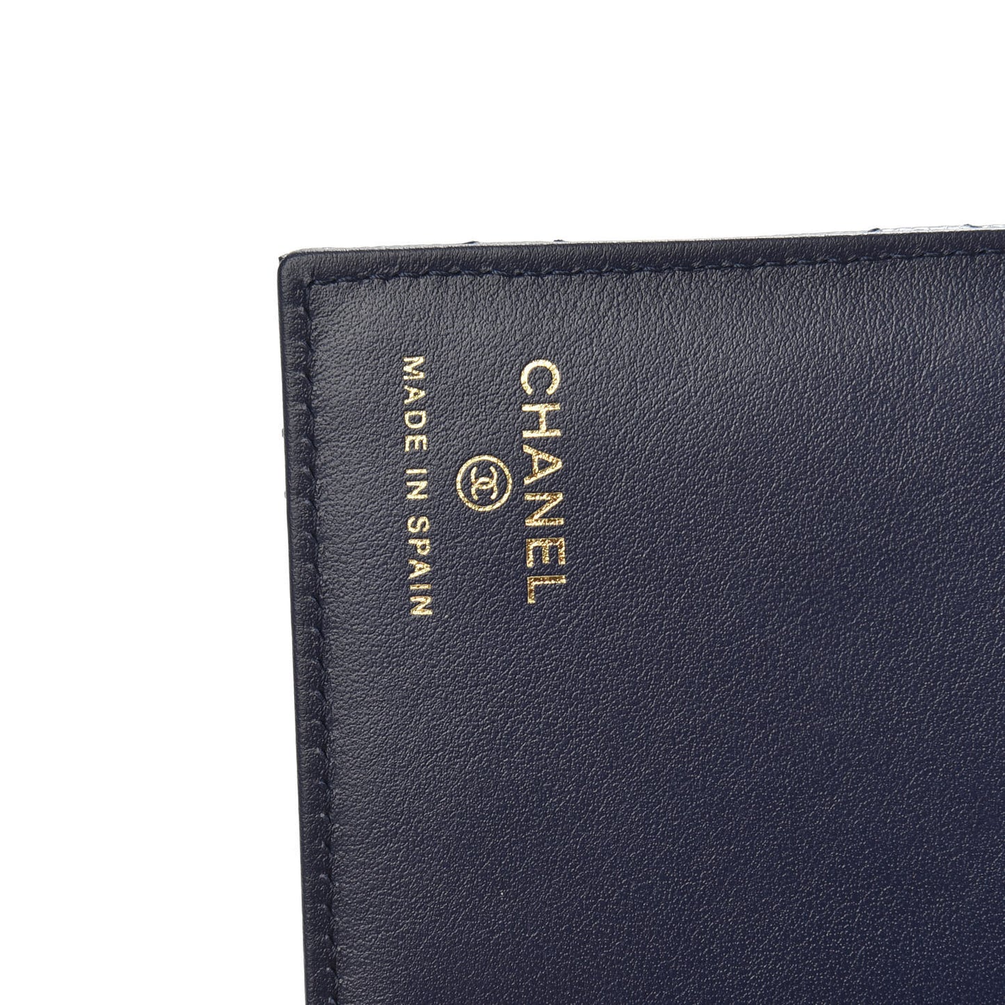 Caviar Quilted Passport Holder Navy Blue