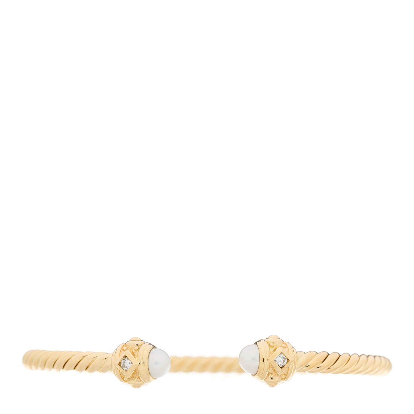 18K Yellow Gold Pearl Diamond 3.5mm Renaissance Bracelet