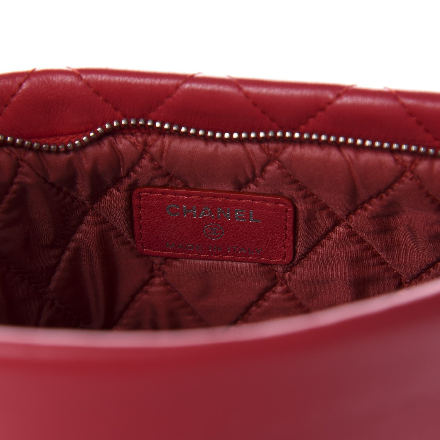 Chanel Lambskin Quilted CC Beauty Clutch Red 8 of 10