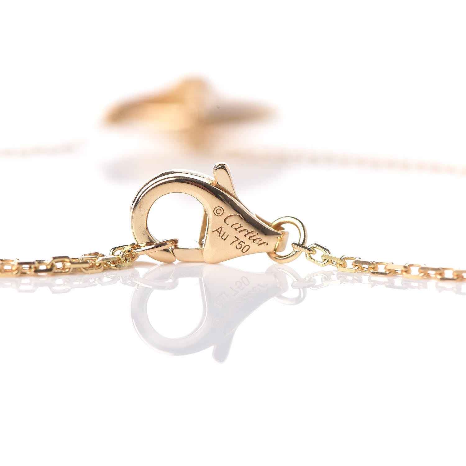 Cartier 18K Yellow Gold Diamond Mother of Pearl XS Amulette de Cartier Pendant Necklace 4 of 6