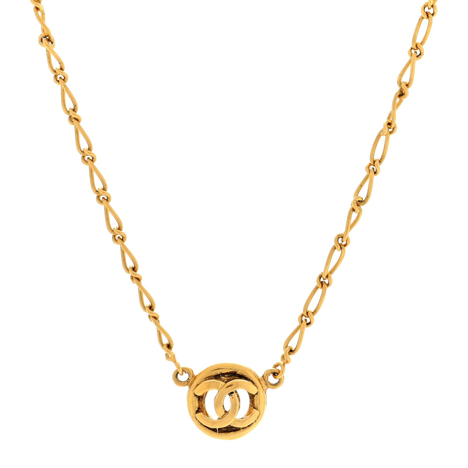 Chanel CC Medallion Choker Chain Necklace Gold 1 of 4