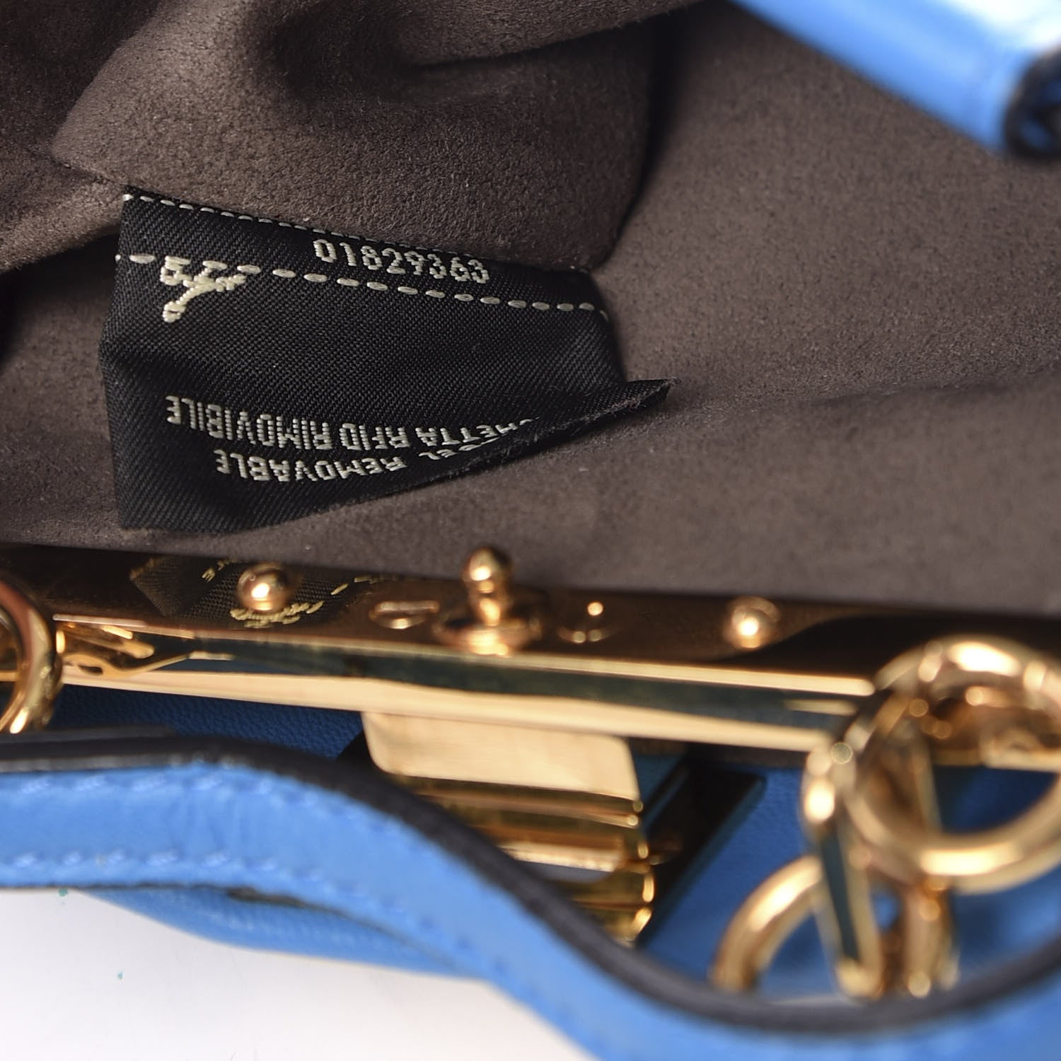 Fendi Shiny Nappa Micro Peekaboo Iconic Satchel Blue Royal 6 of 10