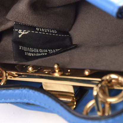 Fendi Shiny Nappa Micro Peekaboo Iconic Satchel Blue Royal 6 of 10