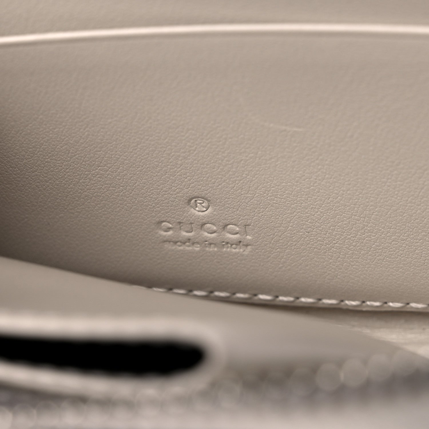 Gucci Calfskin GG Tennis Embossed Zip Around Card Case Wallet Mystic White 6 of 9