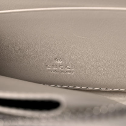 Gucci Calfskin GG Tennis Embossed Zip Around Card Case Wallet Mystic White 6 of 9