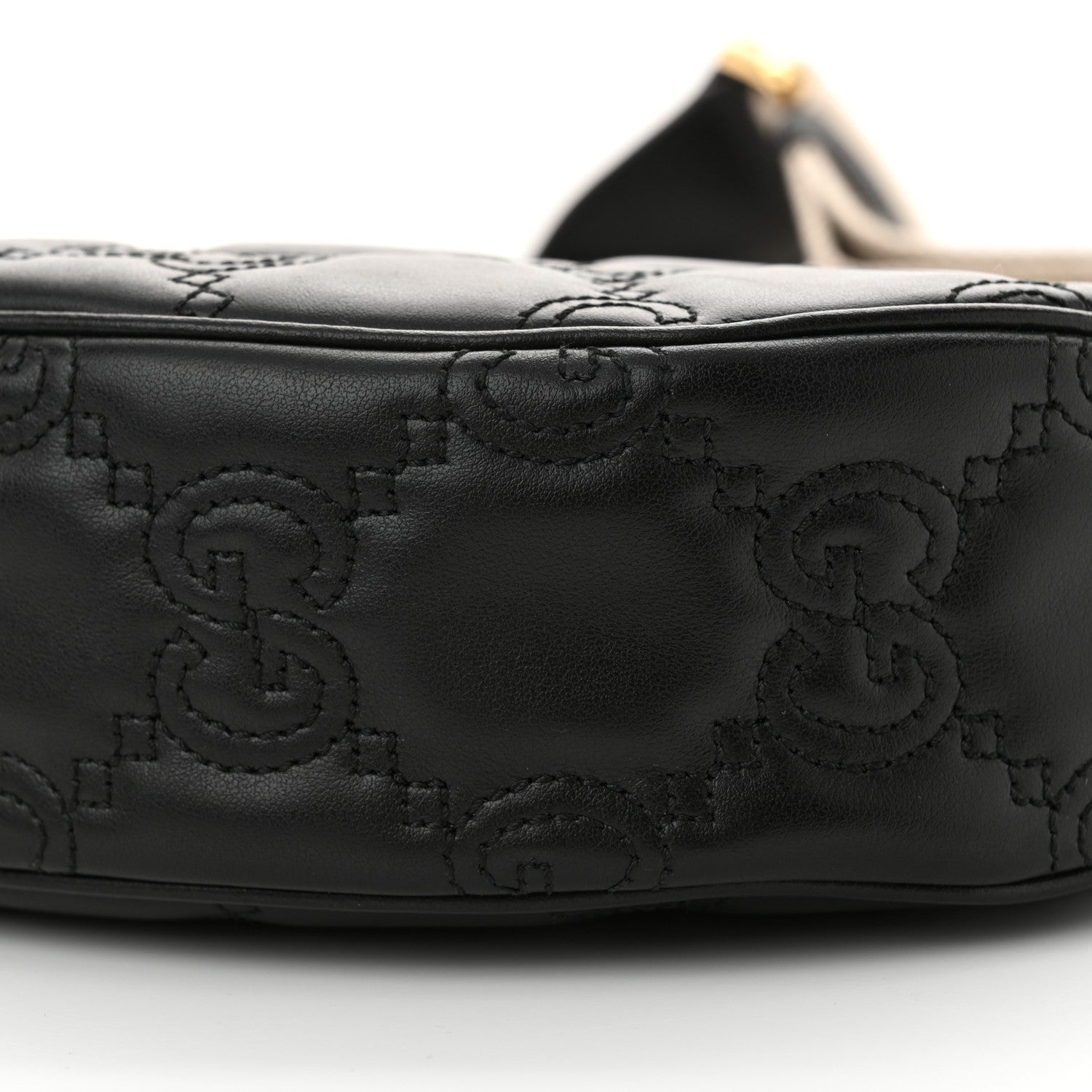 Gucci Calfskin GG Matelasse Small Hobo Shoulder Bag Black Natural 10 of 10