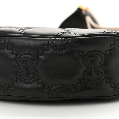 Gucci Calfskin GG Matelasse Small Hobo Shoulder Bag Black Natural 10 of 10