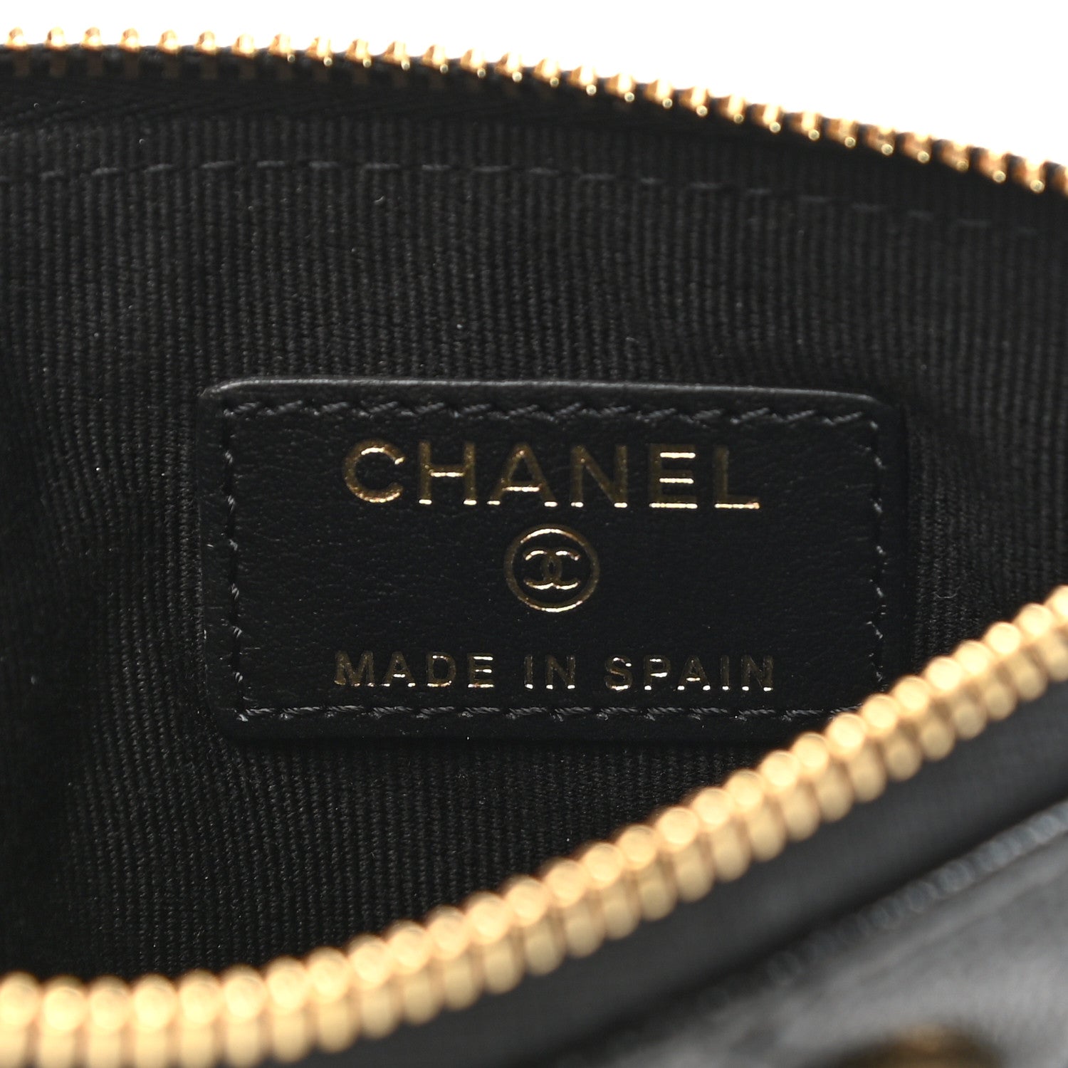 Chanel Caviar Quilted Studded CC Small Pouch Black 6 of 8