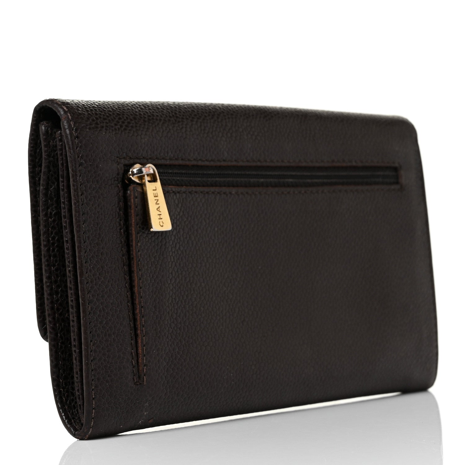 Chanel Caviar Timeless CC Flap Wallet Brown 3 of 9