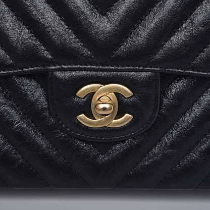 Chanel Metallic Crumpled Calfskin Quilted Small Double Flap Black 9 of 10