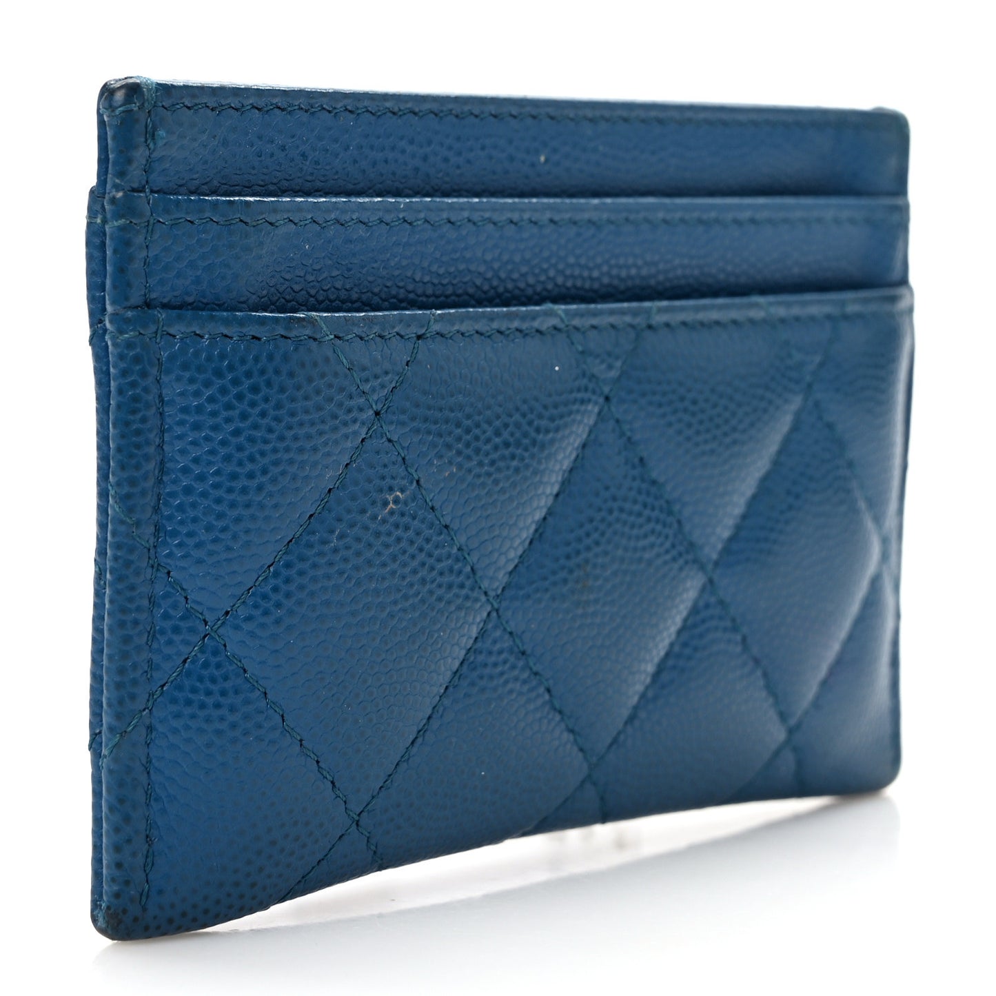 Caviar Quilted My Everything Card Holder Blue