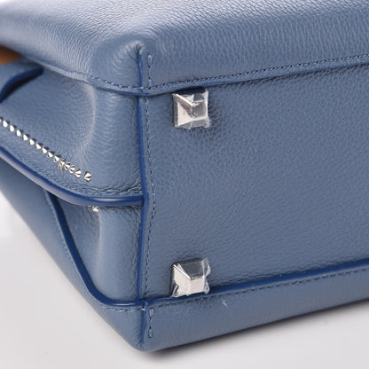 MCM Grained Calfskin Studded Mini Milla Tote Luft Blue 8 of 9