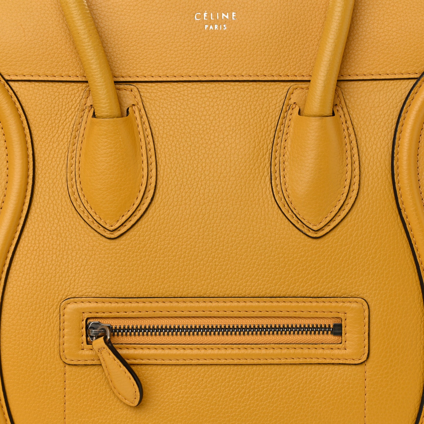 Drummed Calfskin Mini Luggage Ocre