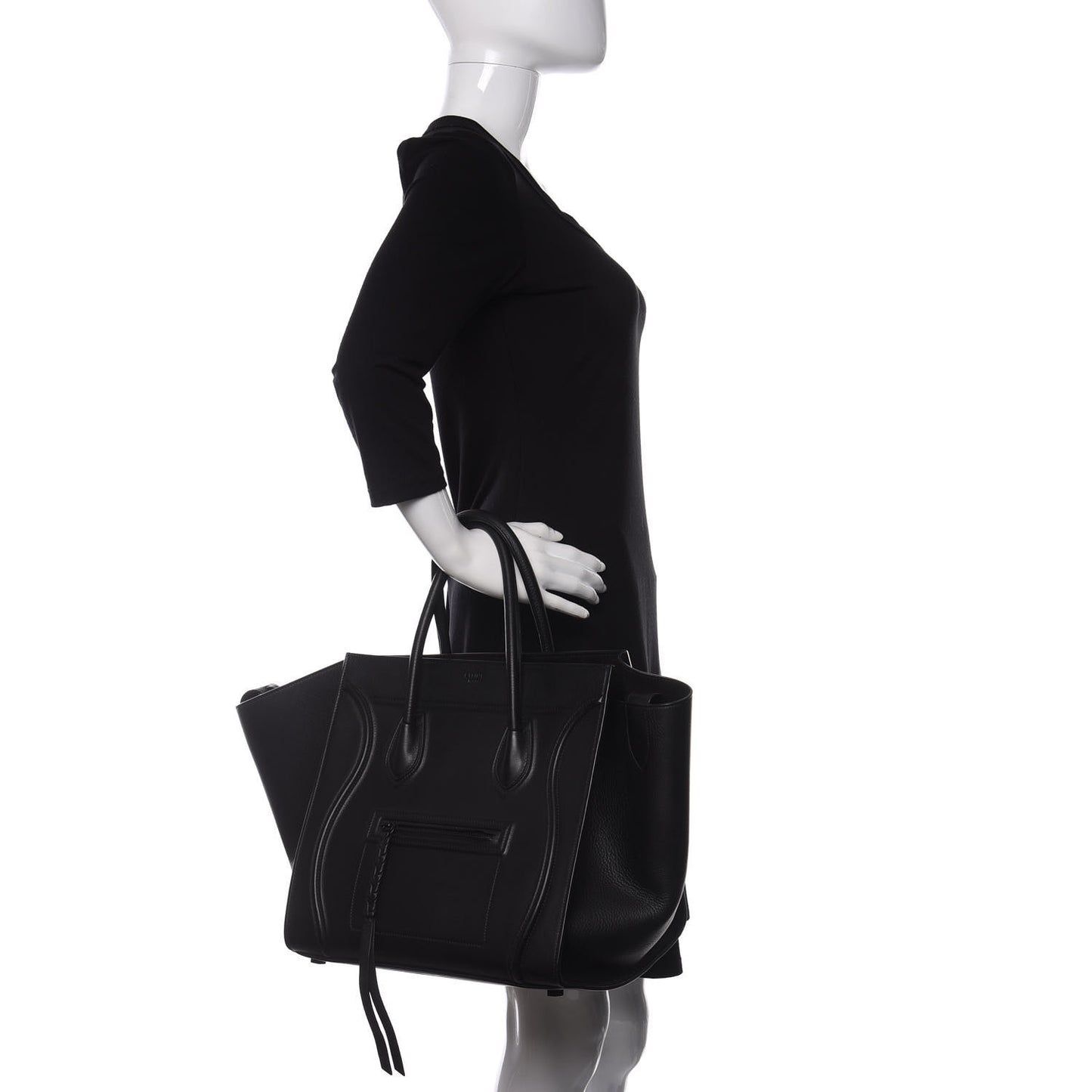 Supple Calfskin Medium Phantom Luggage Black