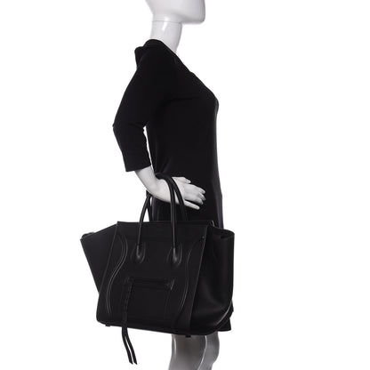 Celine Supple Calfskin Medium Phantom Luggage Black 2 of 8