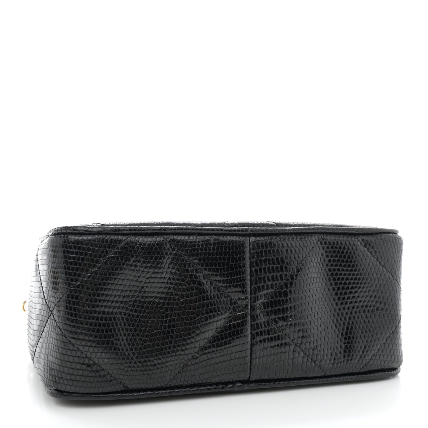 Lizard Quilted Small Tassel Camera Case Black