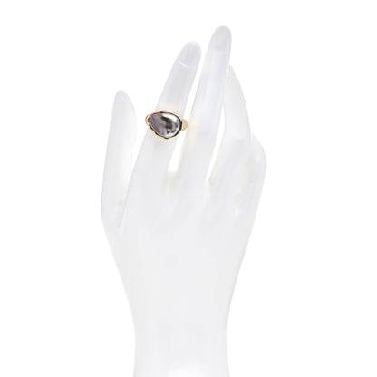 Tiffany 18K Yellow Gold Tahitian Black Pearl Ring 50 5.25 2 of 6