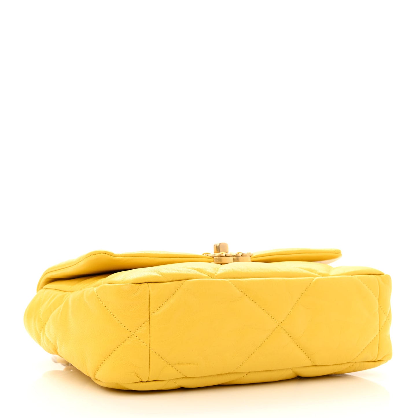 Lambskin Quilted Medium Chanel 19 Flap Yellow