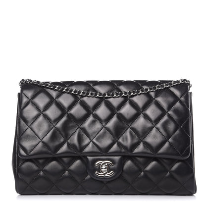 Chanel Lambskin Quilted Clutch With Chain Flap Black 1 of 16