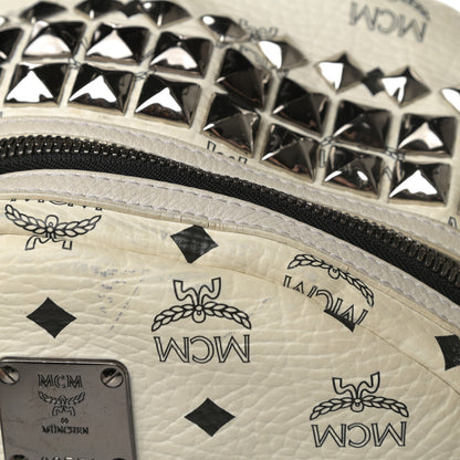 MCM Visetos Crown Stud Medium Stark Backpack White 17 of 17