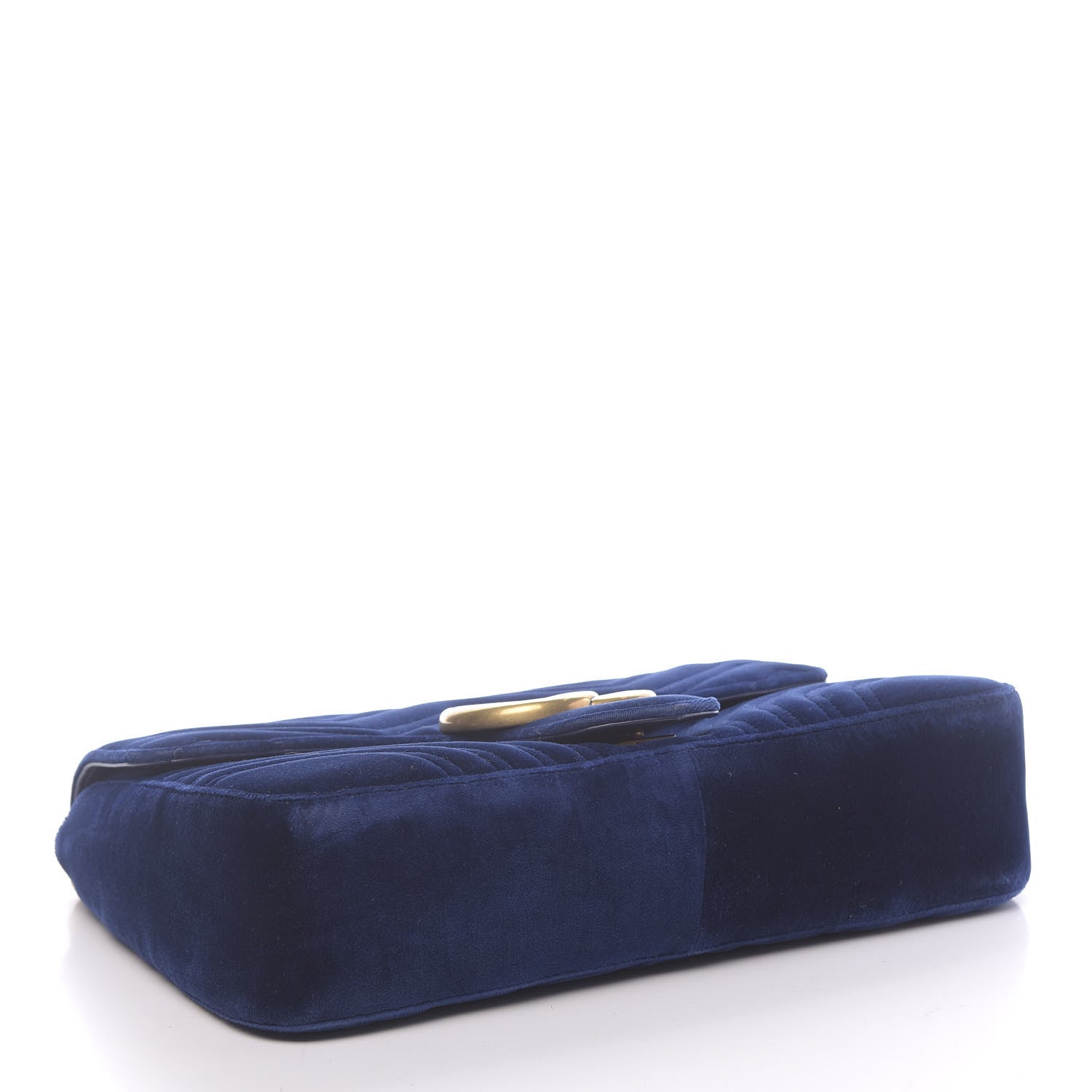 Gucci Velvet Matelasse Medium GG Marmont Shoulder Bag Cobalt Blue 4 of 13