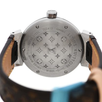 Louis Vuitton Stainless Steel Monogram 34mm Tambour World Tour Dial Quartz Watch 4 of 5