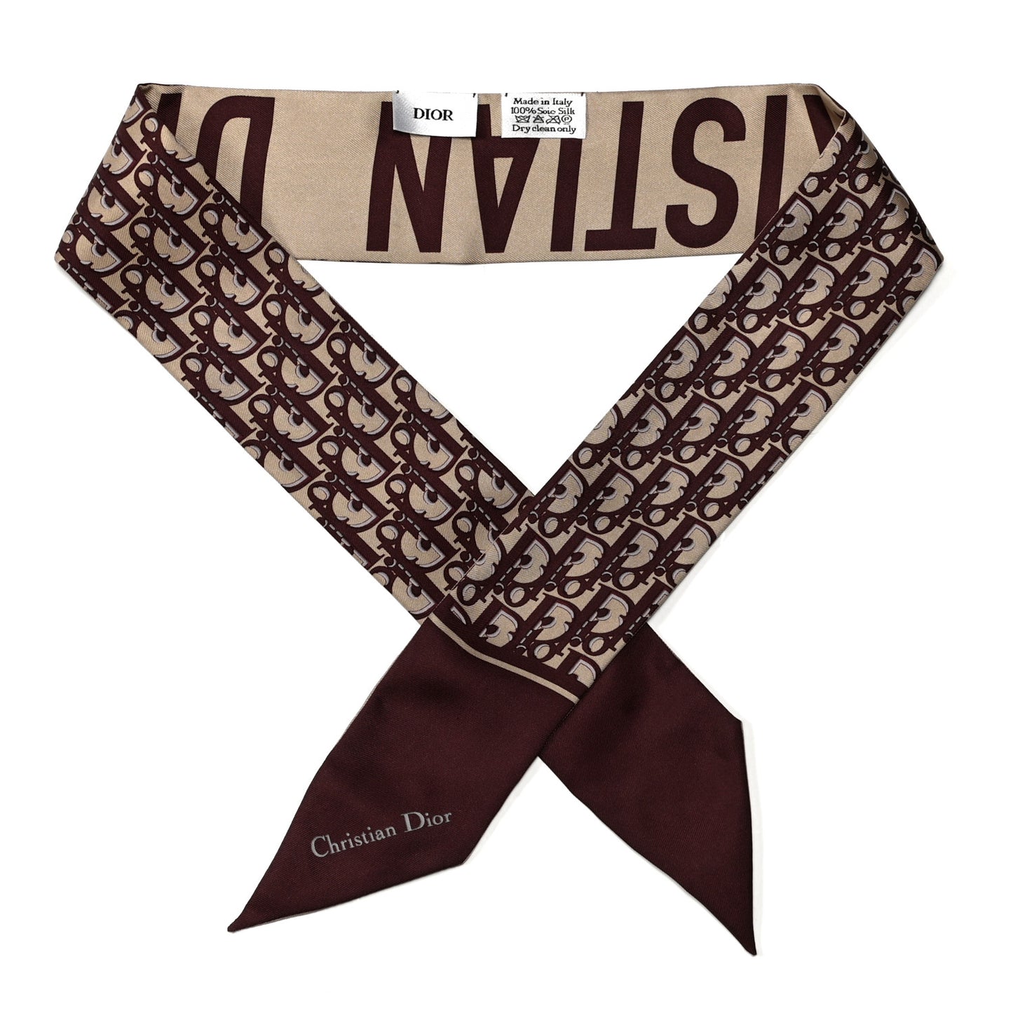 Silk Oblique Mitzah Scarf Bordeaux