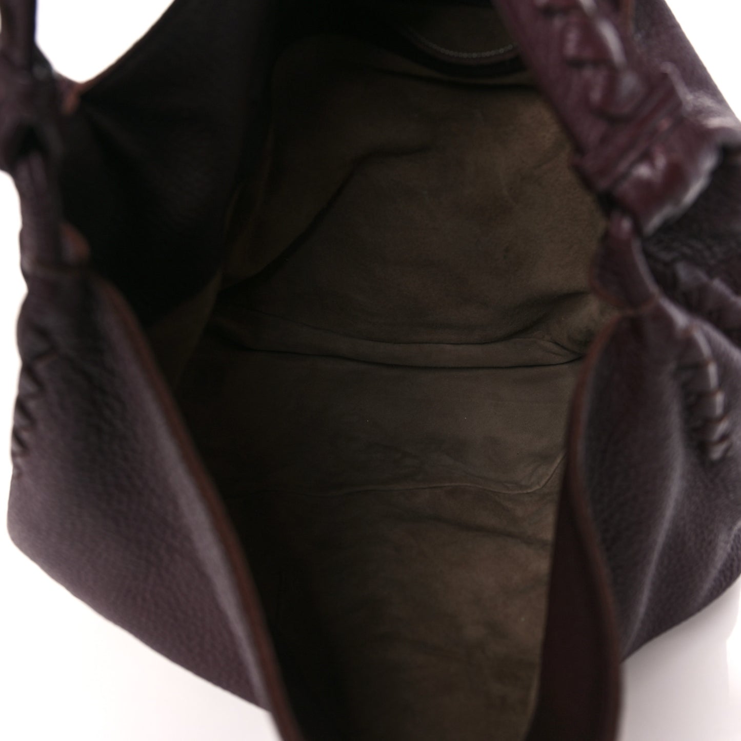 Washed Cervo Deerskin Hobo Burgundy