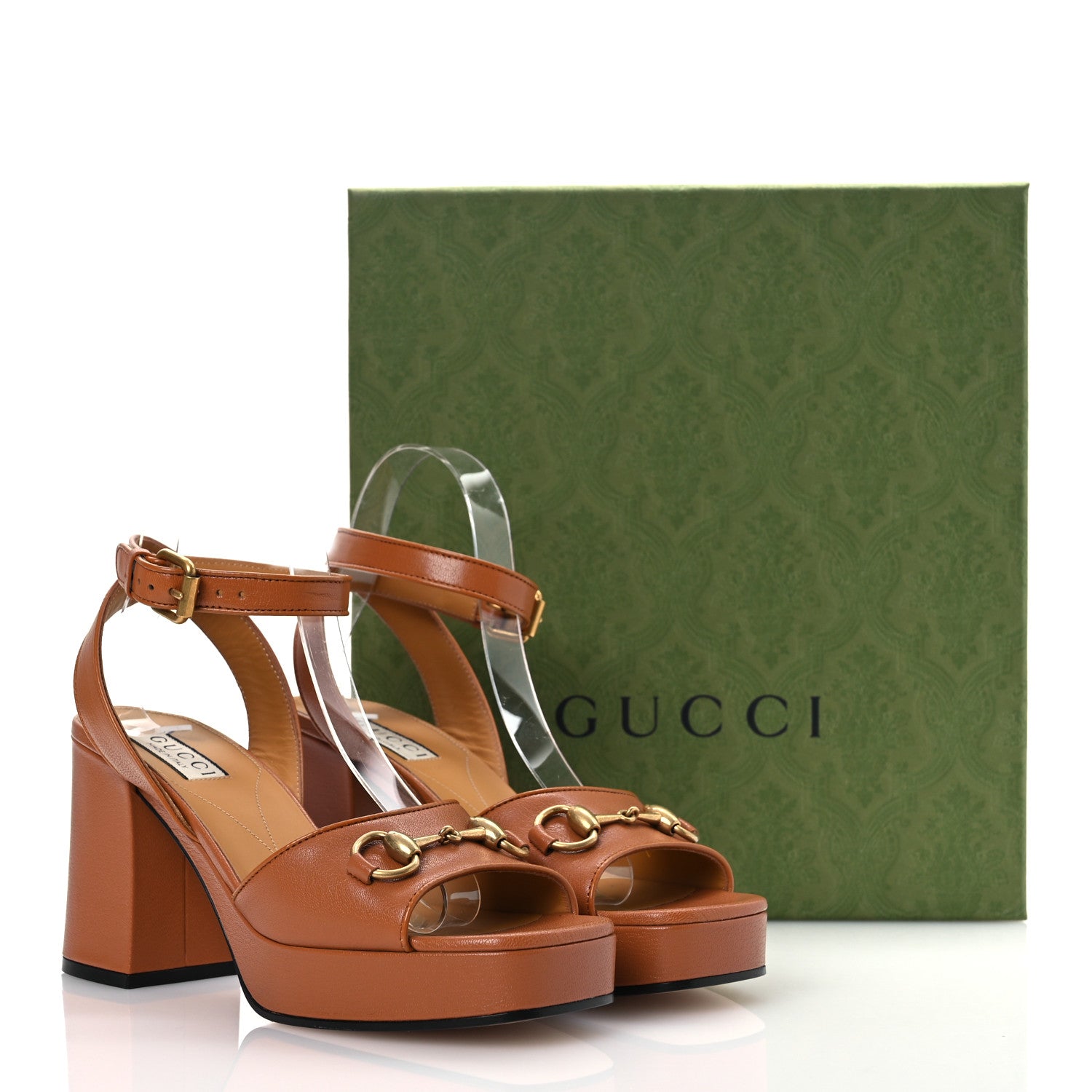 Gucci Quentin Granada Kid Horsebit 25/60mm Platform Sandals 38 Harness Brown 12 of 12