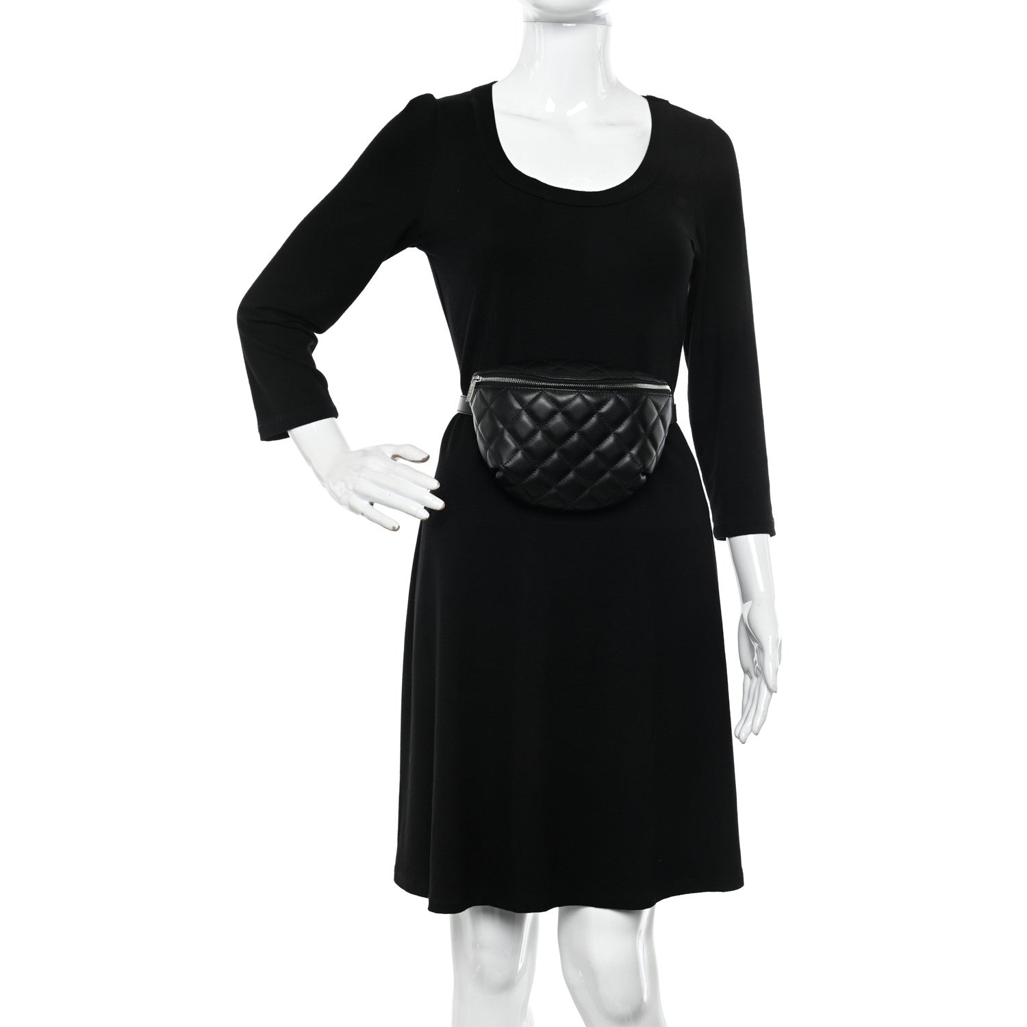 Chanel Lambskin Quilted Waist Belt Bag Black 2 of 10