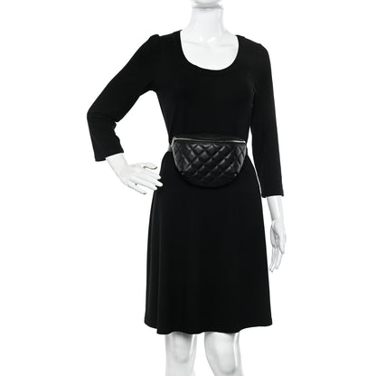 Chanel Lambskin Quilted Waist Belt Bag Black 2 of 10