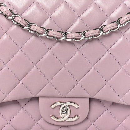 Chanel Lambskin Quilted Maxi Double Flap Light Purple 8 of 11