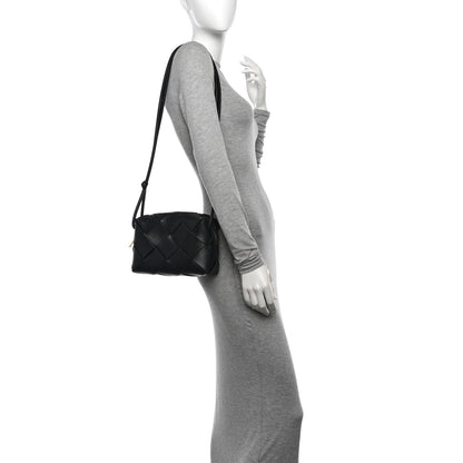 Bottega Veneta Lambskin Maxi Intrecciato Small Cassette Camera Bag Black 2 of 9