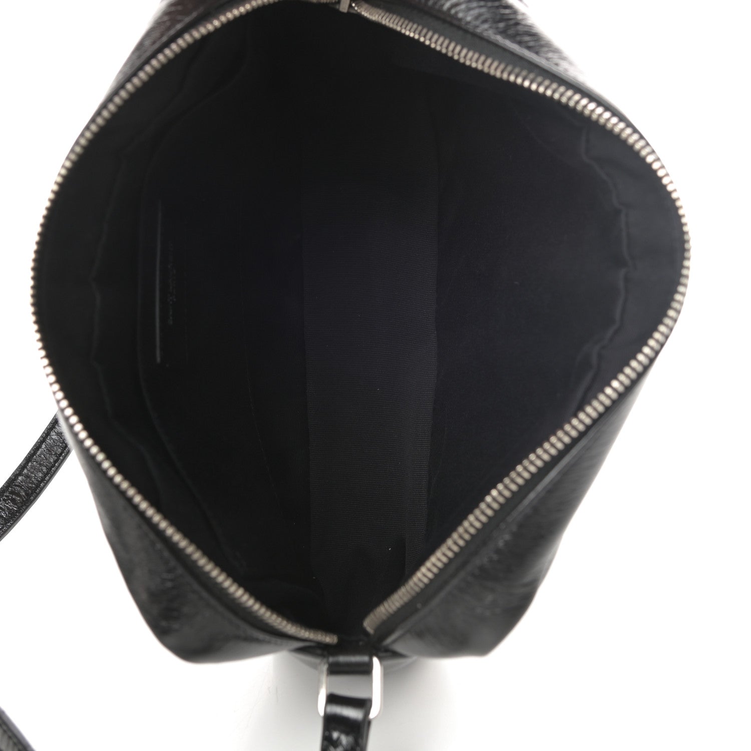 Saint Laurent Cracked Shiny Calfskin Matelasse Monogram Lou Camera Bag Black 5 of 10