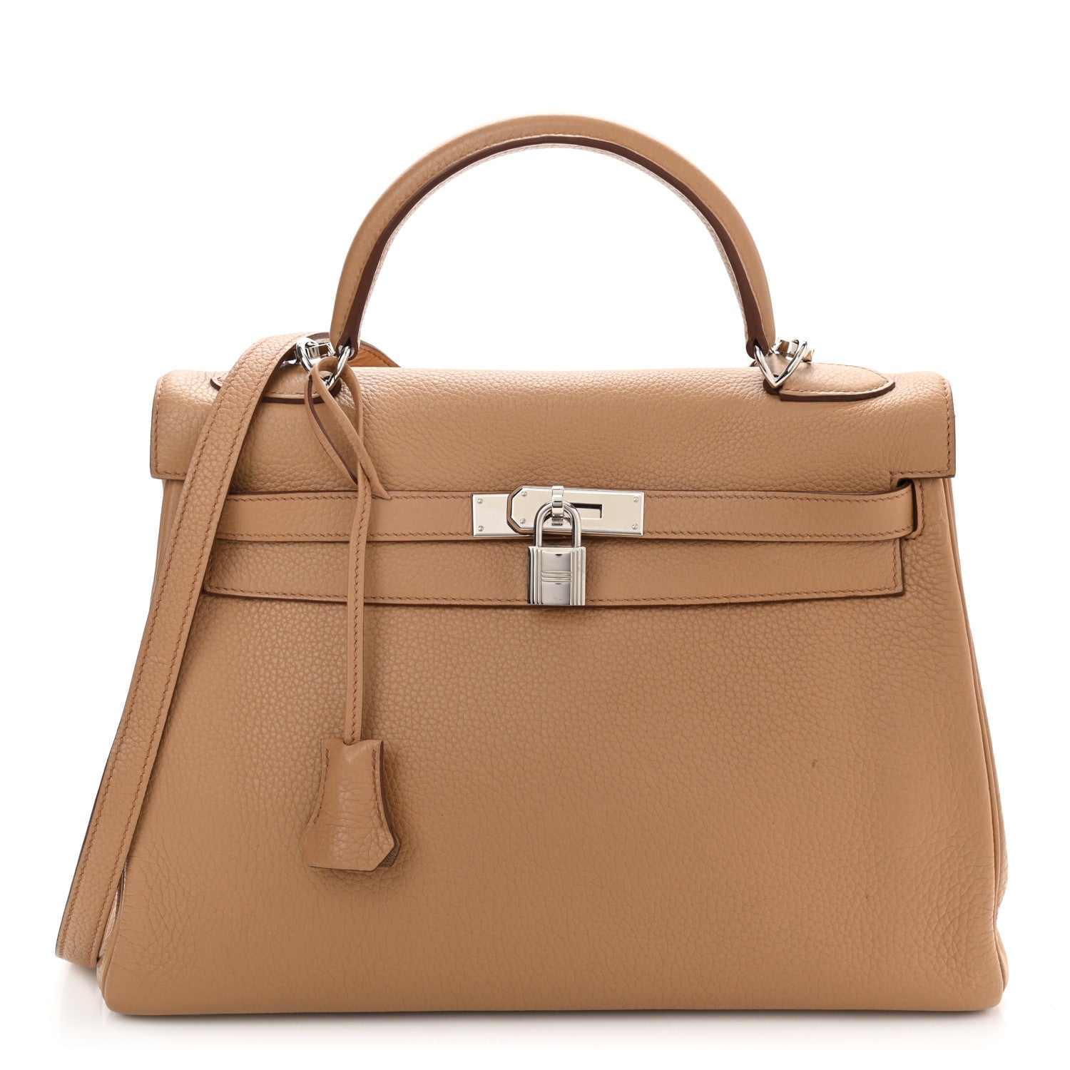 Hermes Taurillon Clemence Kelly Retourne 32 Camel Tabac 1 of 13