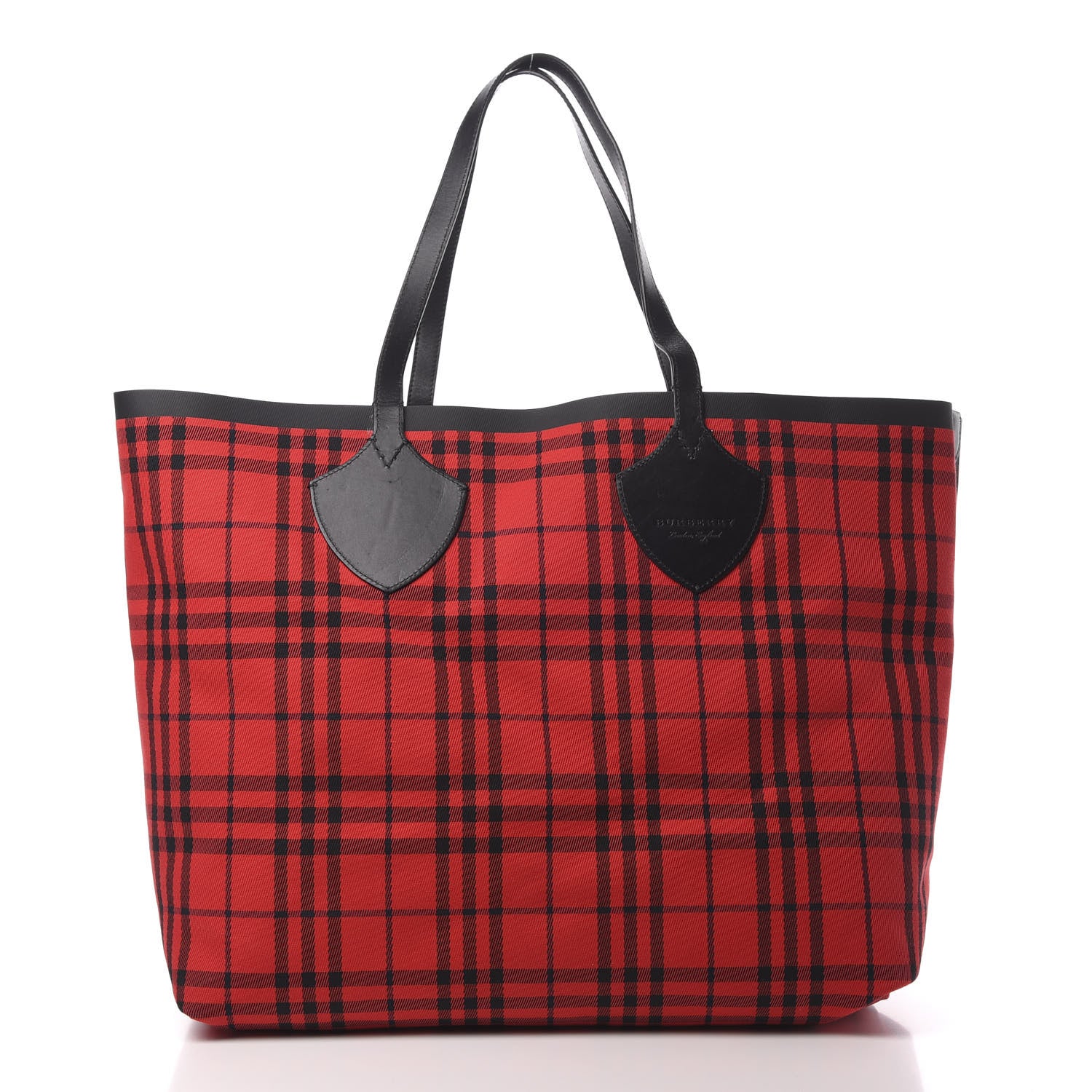 Burberry Vintage Check Extra Large The Giant Reversible Tote Blue Red 3 of 17