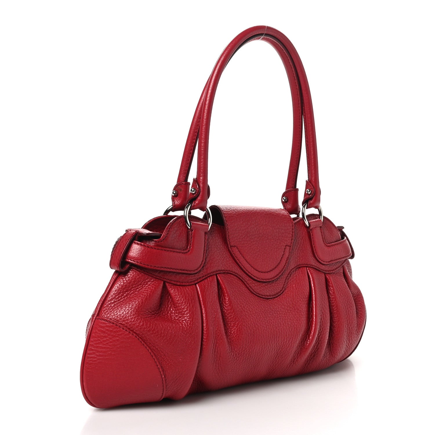 Salvatore Ferragamo Calfskin Amerena Shoulder Bag Red 3 of 9