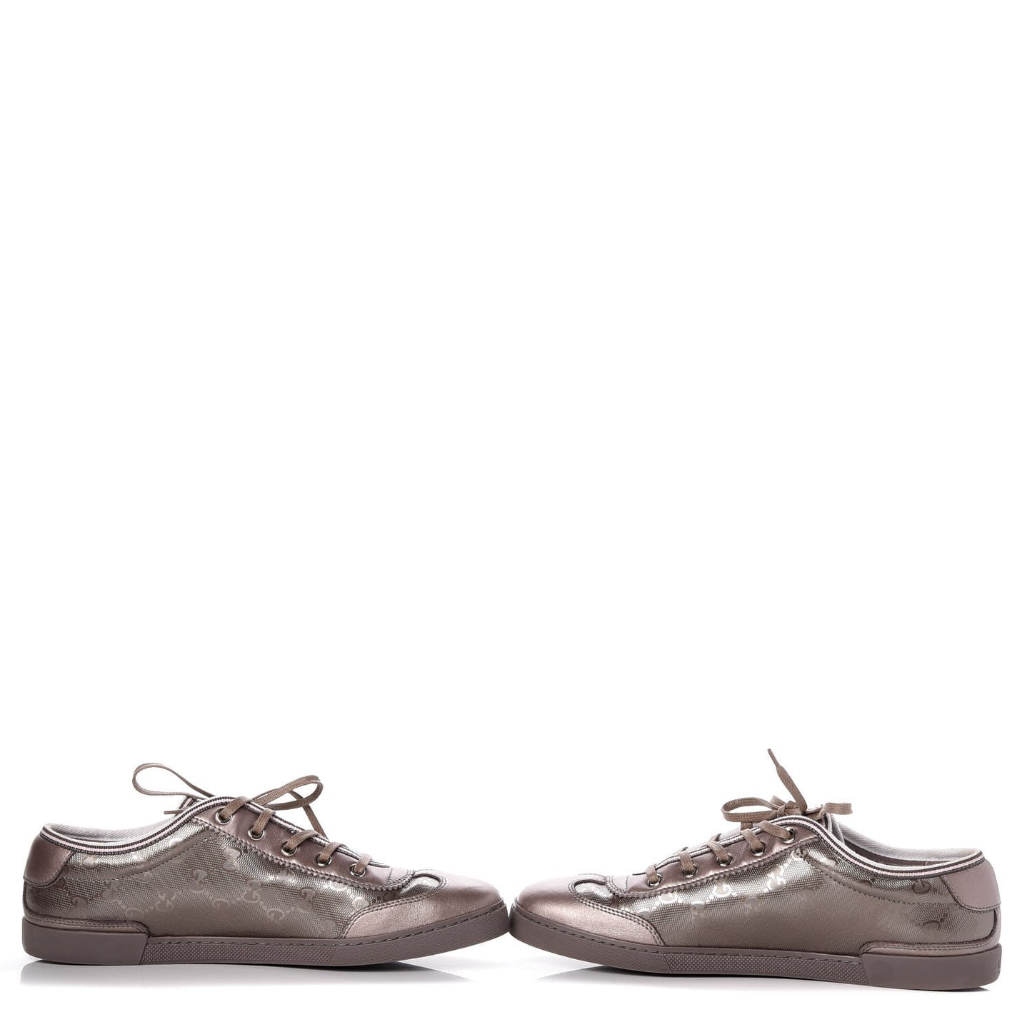 Imprime Monogram Metallic Miro Soft Calfskin Barcelona Low Top Sneakers 39.5 New Mauve
