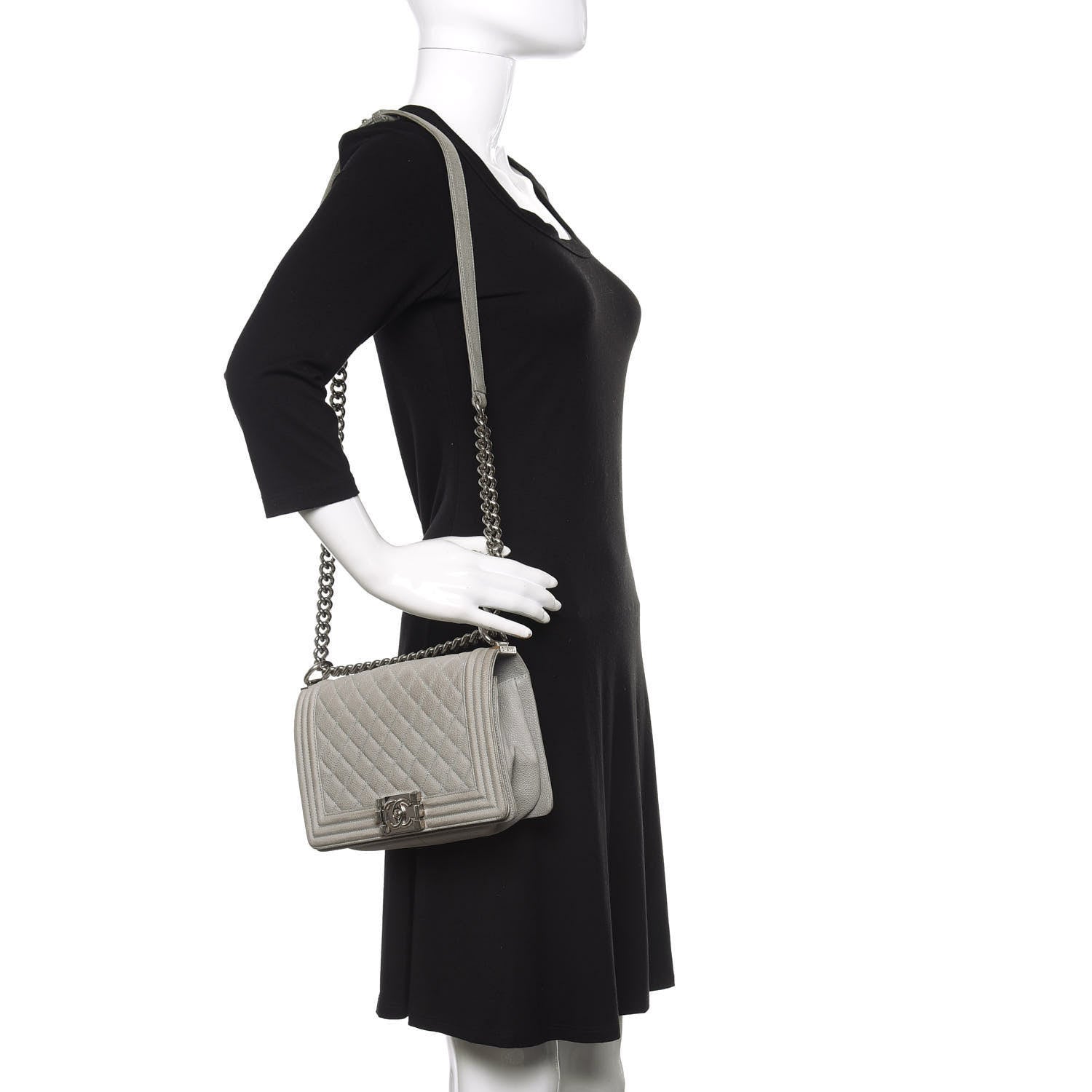 Chanel Iridescent Caviar Quilted Medium Boy Flap Grey 2 of 18