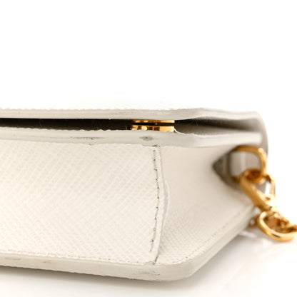 Prada Saffiano Cuir Chain Wallet White 10 of 12
