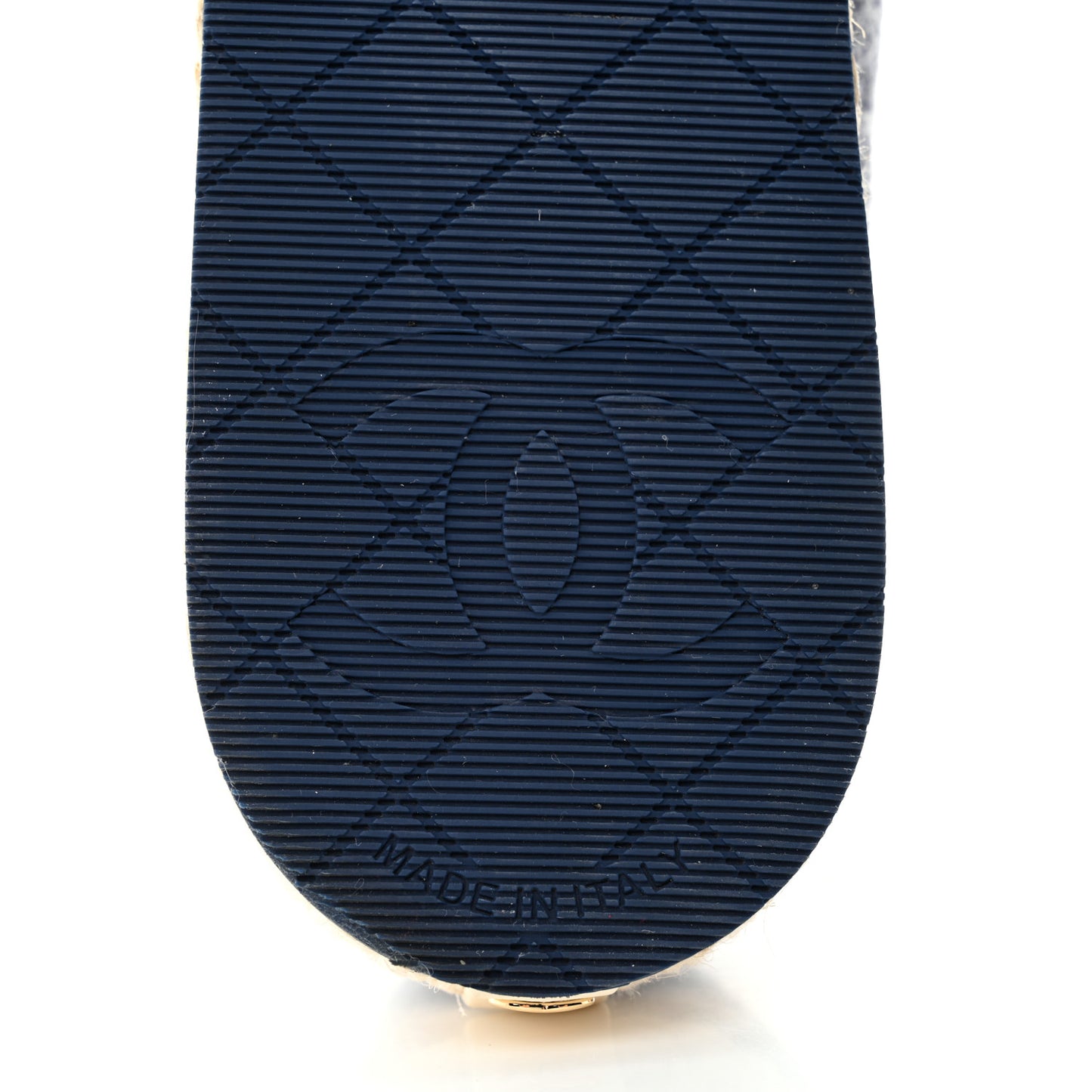 Fabric Patent Calfskin CC Espadrilles 39 Blue