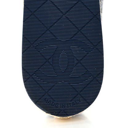 Chanel Fabric Patent Calfskin CC Espadrilles 39 Blue 8 of 8